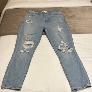 Abercrombie & Fitch curve, love high-rise, super skinny ankle, jean.